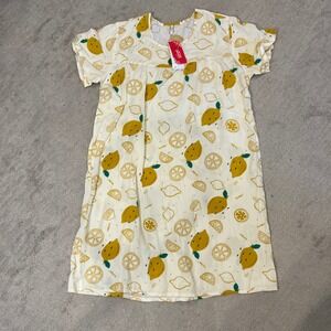 Lemon Print Cream Short Sleeve Women’s Nightgown.